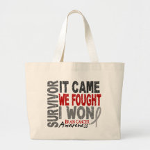 Brain Cancer Survivor It Came We Fought I Won Tote Bag