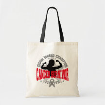 Brain Cancer Tough Survivor Canvas Bags
