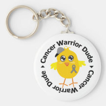 Brain Cancer Warrior Dude Keychains