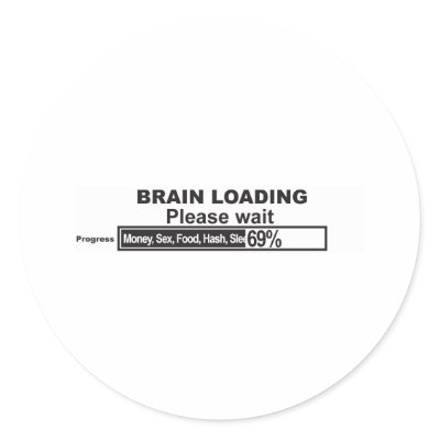 Brain Loading Round Sticker by CarbonClothing