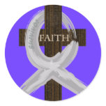 Brain & Lung Cancer Faith Cross-Gray Ribbon Stickers