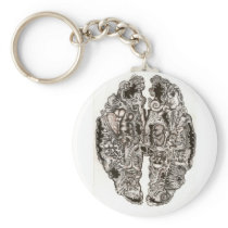 Brain Scan of an artist keychains