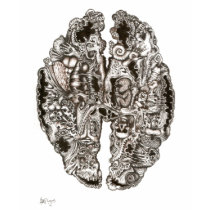 Brain Scan of an artist t-shirts