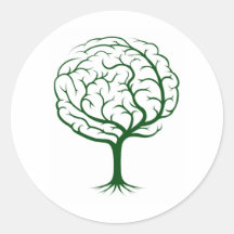 Brain tree illustration stickers