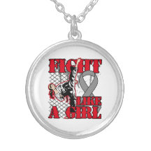Brain Tumor Fight Like A Girl Kick Necklaces
