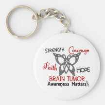 Brain Tumour Celtic Butterfly 3 Keychains