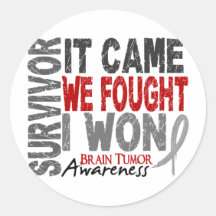 Brain Tumour Survivor It Came We Fought I Won Round Stickers