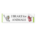 brake for animals bumper stickers