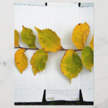 Branch of yellow leaves with various green shades personalised flyer