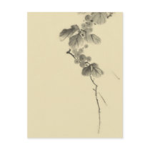 Branch With Leaves And Berries, Hokusai Post Cards