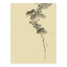 Branch With Leaves And Berries, Hokusai Post Cards