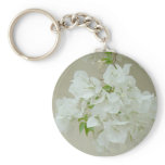 Branch with white flowers keychains