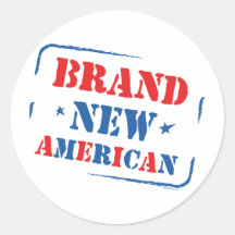 Brand New American Round Stickers