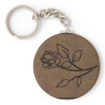 BRANDED LEATHER Rose KeyChain