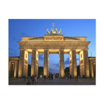 brandenburg gate evening post card by cardworld