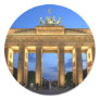brandenburg gate evening round sticker