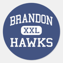Brandon Hawks Middle Ortonville Michigan Round Sticker