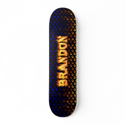 Brandon skateboard fire and flames design by skatersollie