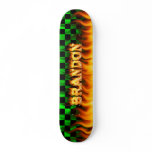 Brandon skateboard fire and flames design