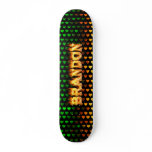 Brandon skateboard fire and flames design