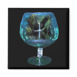 Brandy glass with lagoon & waterfall magnet