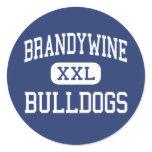 Brandywine - Bulldogs - High - Wilmington Delaware Round Sticker