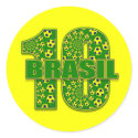Brasil 10 - Brazil number 10 soccer futbol gifts stickers