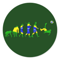 Brasil evolution of soccer football futebol gifts round sticker