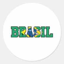 Brasil Round Stickers