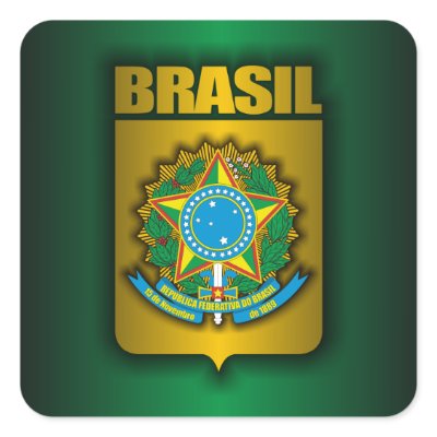 "Brasil Steel" Stickers by FlagAmericas