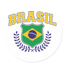 Brasil Round Stickers
