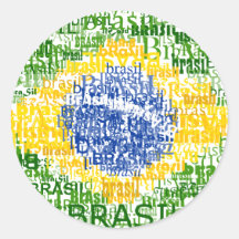 Brasil Text Flag Sticker