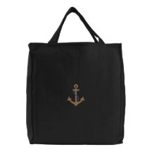 Brass Anchor Embroidered Bag