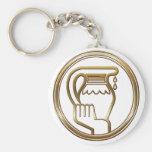 Brass and Copper Aquarius Key Chains