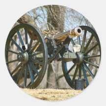 Brass Cannon Round Stickers