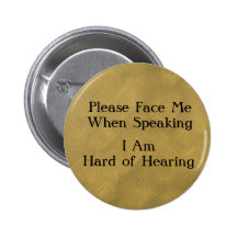 Brass Hard of Hearing Button