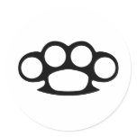 Brass Knuckle Duster stickers