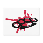 Brass knuckles blood postcard