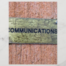 Brass plate on concrete wall flyer design