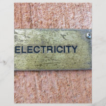 Brass plate on concrete wall full color flyer