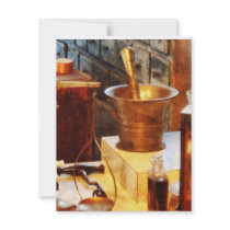 Brass rtar and Pestle Custom Invitations