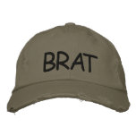 Brat Distressed Basebal Cap Embroidered Hat