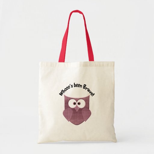 Brave Pink Owl Tote Bags