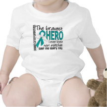 Bravest Hero I Ever Knew Ovarian Cancer Baby Bodysuit