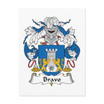 Bravo Family Crest Post Card