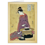 Brazier by Eishosai Choki, Ukiyoe cards