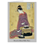 Brazier by Eishosai Choki, Ukiyoe cards