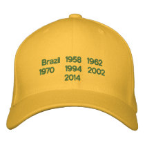 Brazil 1958 1962 1970 1994 2002 2014 Champions Cup Baseball Cap