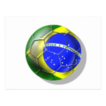Brazil Brasil Samba football Brazilian flag ball Postcard