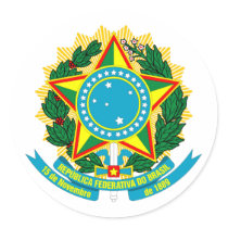 Brazil COA Round Sticker